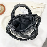 2021 Women's Quilted Shoulder Bag for Winter, Large Capacity Nylon Tote