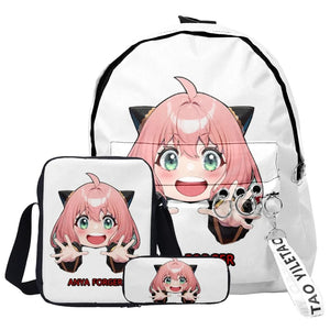 Anime Spy X Family Backpack Set for Students Boys Girls Schoolbag