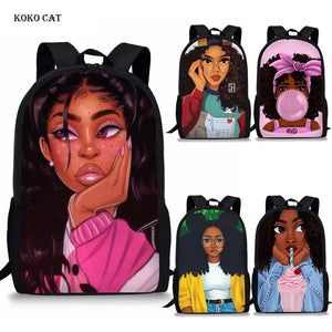 African Girls Backpack 3D Printed School Bags for Students