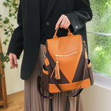 Anti-theft Backpack Women's Tassel Vintage Nylon Fabric Backpack