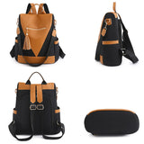 Anti-theft Backpack Women's Tassel Vintage Nylon Fabric Backpack