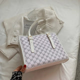 April Grid Shoulder Bag Women High Big Handbag Brown Tote Bag Large Capacity