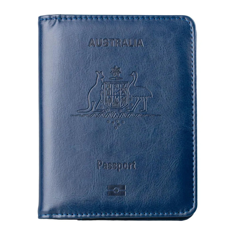 Australia Travel RFID Blocking PU Leather Passport Holder