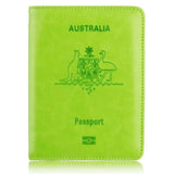 Australia Travel RFID Blocking PU Leather Passport Holder