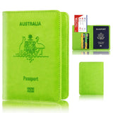 Australia Travel RFID Blocking PU Leather Passport Holder