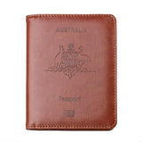 Australia Travel RFID Blocking PU Leather Passport Holder