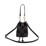 Autumn Winter Women Bags Retro Messenger Bag Woven Bucket Shoulder Bag