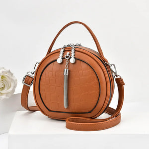 Autumn Handbag Women's Shoulder PU Small Round Bag