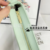 Autumn Female Crescent Bag Printed Letter Shoulder Bag Women Purse Handbags