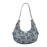 Autumn Ladies Handbags Casual Polyester Crescent Bag Chain Shoulder Bag
