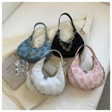 Autumn Ladies Handbags Casual Polyester Crescent Bag Chain Shoulder Bag