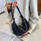 Autumn Ladies Handbags Casual Polyester Crescent Bag Chain Shoulder Bag