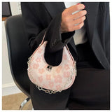 Autumn Ladies Handbags Casual Polyester Crescent Bag Chain Shoulder Bag
