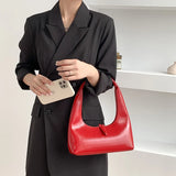 Autumn Women's Leather Underarm Bag Bright Handbag and Purse