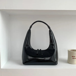Autumn Women's Leather Underarm Bag Bright Handbag and Purse