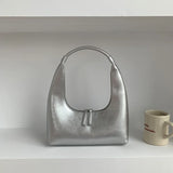 Autumn Women's Leather Underarm Bag Bright Handbag and Purse
