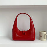 Autumn Women's Leather Underarm Bag Bright Handbag and Purse