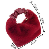 Autumn Winter Mink Fur Handle Bags Phone Cosmetics Single Shoulder Messenger Bag