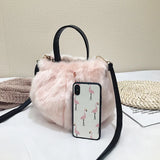 Plush Bucket Handbag Small Bag for Party