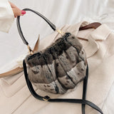 Plush Bucket Handbag Small Bag for Party