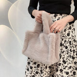 Autumn/Winter Women's High Fur Plush Tote Bag