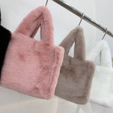 Autumn/Winter Women's High Fur Plush Tote Bag