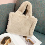 Autumn/Winter Women's High Fur Plush Tote Bag
