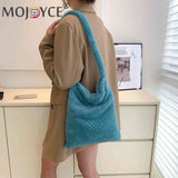 Plush Fluffy Fur Shoulder Bag Large Capacity Girls School Tote for Travel Work