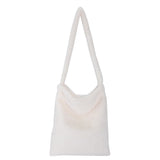 Plush Fluffy Fur Shoulder Bag Large Capacity Girls School Tote for Travel Work