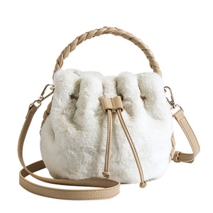 Winter Bucket Shoulder Bag Faux Fur Large Capacity Fluffy