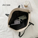 Large Capacity Shoulder Bag Vintage Solid Handbag