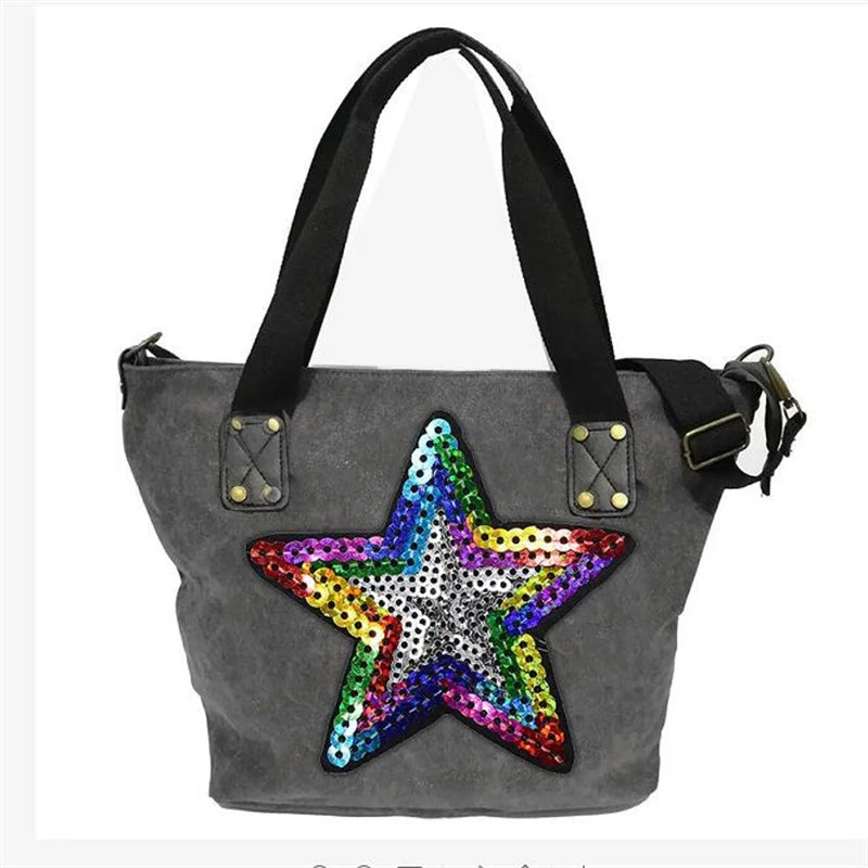Vintage Canvas Shoulder Bag Women Travel Tote Multifunctional Bolsos