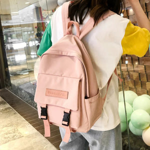 Women Backpack Shoulder Bag solid School Bag For Teenage Girl