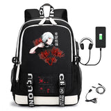 USB Charging School Bag for Boys Girls Tokyo Ghoul Print