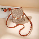 Beaded Shoulder Bag Mini Purse Top Handle Small Phone Pocket Brown