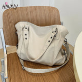 Green Shoulder Bag Large Capacity Soft Leather Crossbody Handbag Travel Tote