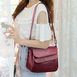 Large Capacity Leather Crossbody Bag for Summer