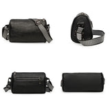 Braided Wide Shoulder Straps Small Leather Women's Messenger Bag Purse