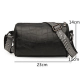 Braided Wide Shoulder Straps Small Leather Women's Messenger Bag Purse