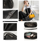 Braided Wide Shoulder Straps Small Leather Women's Messenger Bag Purse