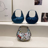 Print Half Moon Shoulder Bag for Women