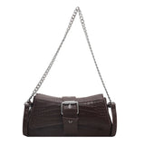 Crocodile Pattern Women's Underarm Bag Chain Messenger Handbag