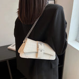 Crocodile Pattern Women's Underarm Bag Chain Messenger Handbag