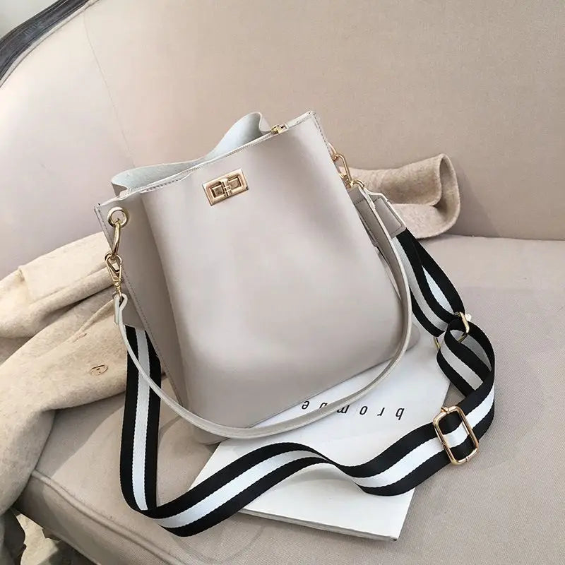Women PU Leather Bucket Shoulder Bag Vintage Messenger Bag KL1086