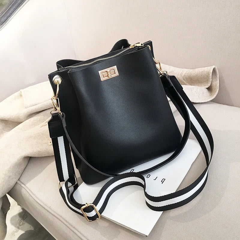 Women PU Leather Bucket Shoulder Bag Vintage Messenger Bag KL1086