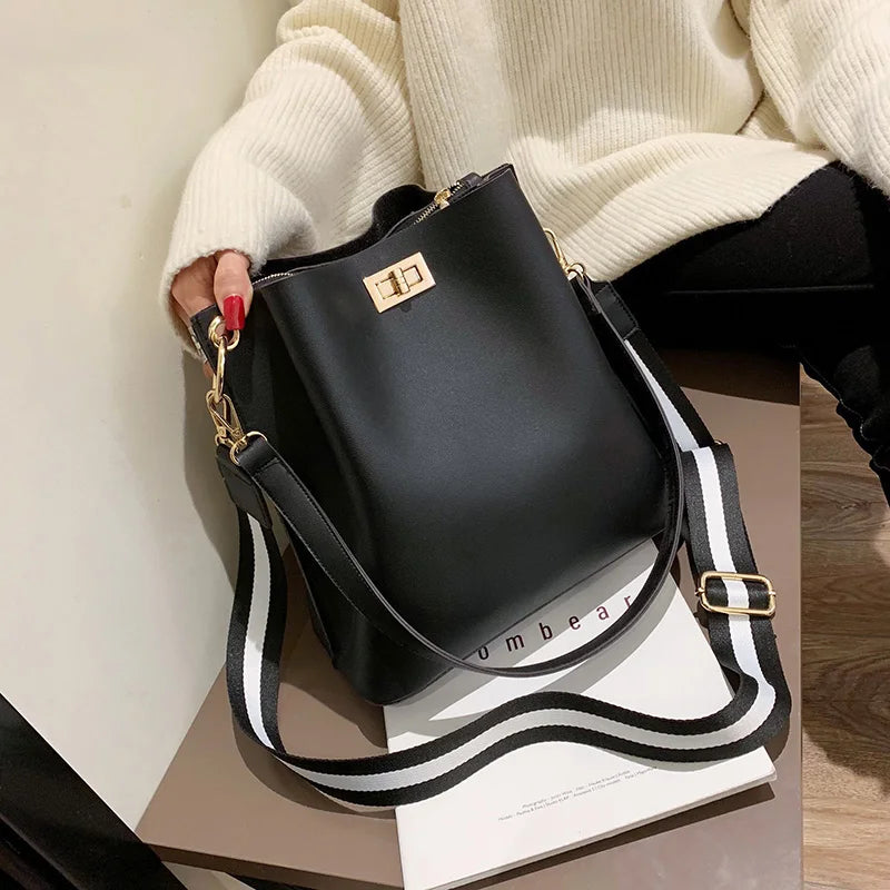 Women PU Leather Bucket Shoulder Bag Vintage Messenger Bag KL1086