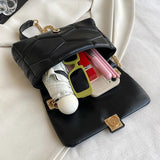 Orange Chain Messenger Bag Clutch Rivet Shoulder Soft Leather Bag