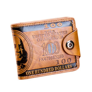 Men's Short Wallet Magnetic Buckle Hundred Dollar Bill Wallet
