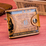 Men's Short Wallet Magnetic Buckle Hundred Dollar Bill Wallet
