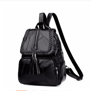 Minimalism Female Backpack Pu Leather Youth Women Bagpack Girl Casual Rucksacks